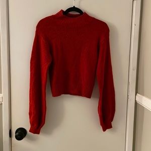 Red Wild Fable mock neck holiday sweater